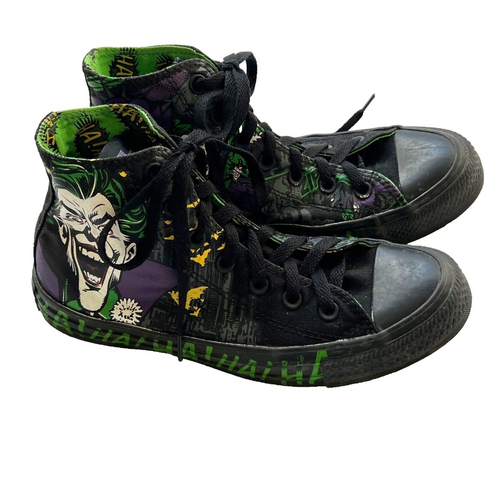 Converse × DC Comics The Joker All-Star High Tops HAHAHA Sizes Mens 5 Womens 7 - Picture 2 of 11